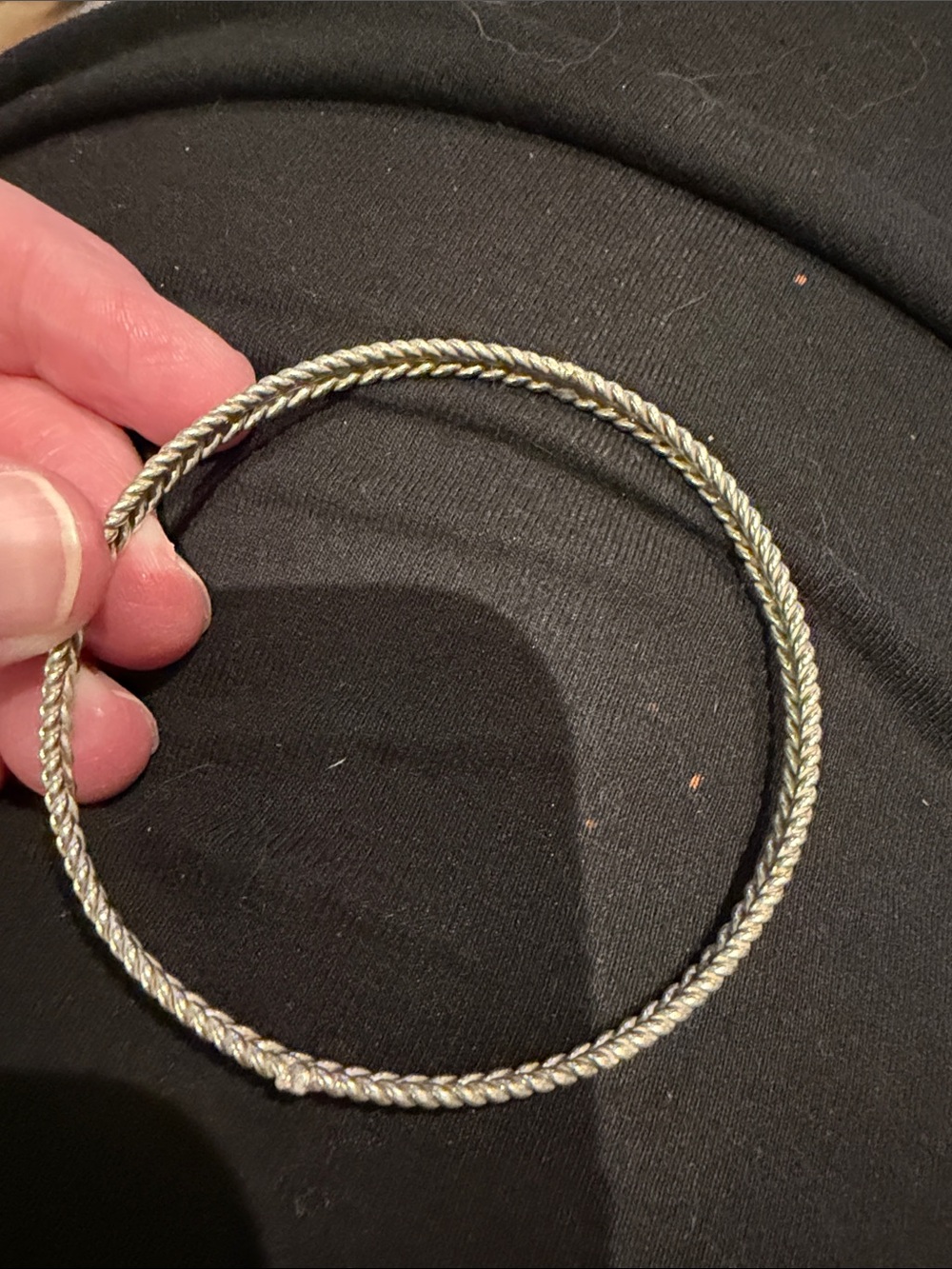 Sterling Silver Rope Style Bangle - Picture 2 of 4